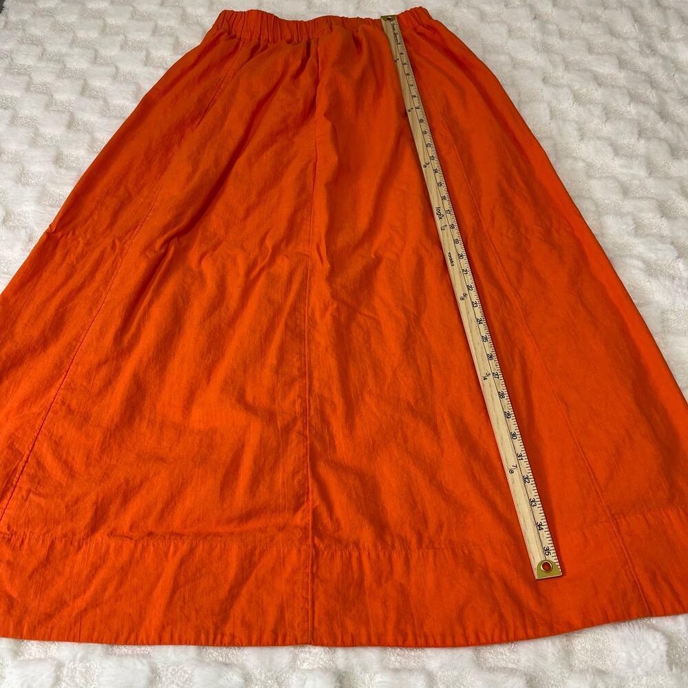 Topshop Orange Maxi Skirt US 6 Cotton Viscose Elastic Waist Lined Skirt - Picture 6 of 8